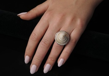 VERSIL pierścionek muszla naturalna masa perłowa SREBRO 0,925