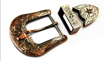 Byk longhorn klamra western sprzączka ozdobna do paska 40mm /kpl