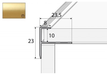 Profil schodowy do glazury A85 - 100cm ZŁOTO