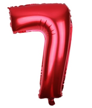 BALON FOLIOWY CYFRA 7 SIÓDEMKA CZERWONA 80cm
