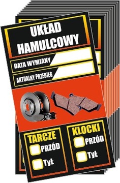 Naklejki serwisowe - układ hamulcowy 20 szt