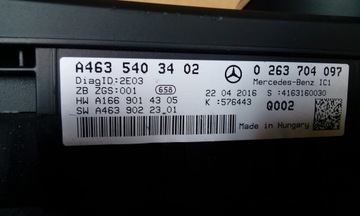 MERCEDES G 463 DIESEL PŘÍSTROJOVÁ DESKA 4635403402 EVROPA