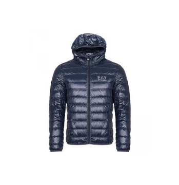 EMPORIO ARMANI EA7 puchowa przejciówka kurtka z kapturem XXL NAVY BLUE