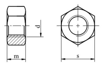 Гайки шестигранные M16, лепестковые класса 8,8 DIN 934 10s