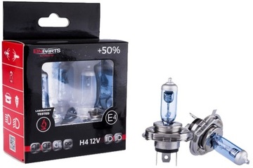 Żarówki H4 +50% jak XENON białe światło 60/55W