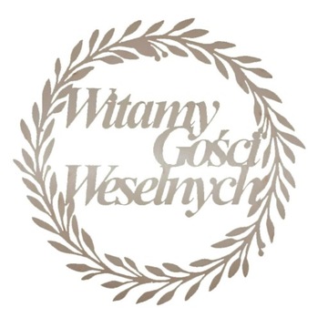 WIANEK WITAMY GOŚCI 38 CM ŚLUB BANER NAPIS WG1