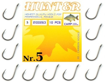 10 x HACZYK Z OCZKIEM HUNTER CARP Nr.5