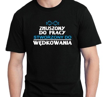 Koszulka NA RYBY WĘDKARSKA prezent URODZINY S