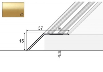 Kątownik dylatacyjny A39, 90cm ZŁOTO 15x37mm