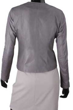 Dámska kožená bunda Chanelka zo šedej prírodnej kože DORJAN CHA102 L