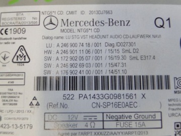 MERCEDES 117 X156 W176 W246 РАДИО A2469007418