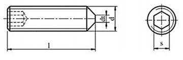 Установочный винт с головкой черный M12x60 DIN914 1 шт.