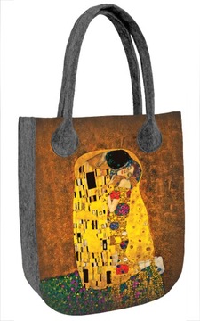 Plstená taška City + kozmetická sada BERTONI Gustav Klimt Kiss A4