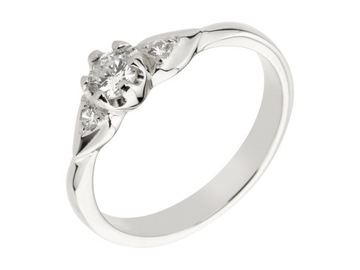 3 -diamond Diamond Ring 0,17CT Белое золото