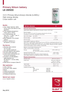 Литиевая батарея SAFT LS26500 CNA 3,6 В SL780