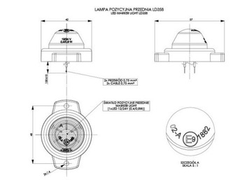 Габаритный светодиодный габаритный фонарь, белый, передний