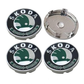 DEKIELEK KAPSEL DEKIEL SKODA ZIELONY 60MM - 4 SZT