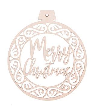 BOMBKA NA CHOINKĘ ozdoba MERRY CHRISTMAS ażurowa