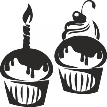Naklejka na ścianę szafki kuchenne kuchnia Babeczki ciastka 70 cm