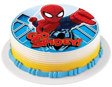 BARDZO GRUBY OPŁATEK NA TORT SPIDER-MAN 20 CM