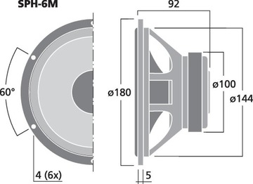 Сабвуфер MONACOR SPH-6M 60 Вт 8 Ом