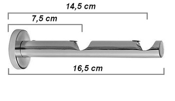 KARNISZE METAL. PODW.19/19 200CM BEZ KÓŁEK KRISTAL