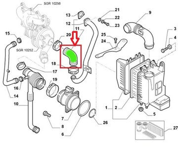 PŘÍVOD TURBO INTERCOOLER FIAT STILO 1.9 JTD