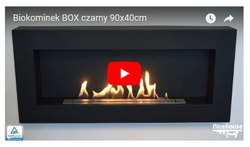 Биокамин Black BOX 90х40 со стеклом SAFE