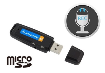 Цифровой диктофон Pendrive microSD для подслушивания, шпион