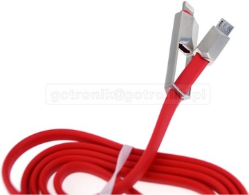 Кабель 2в1 — micro USB + Lightning iPhone GOT-022