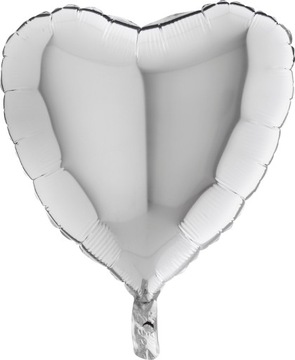 Balon Foliowy Serce Srebrny 45cm Mega mocny WESELE