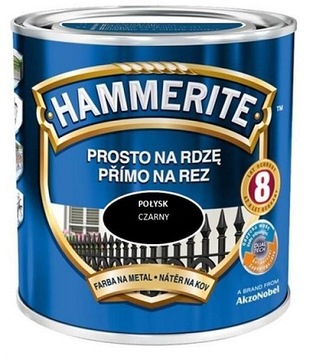 HAMMERITE FARBA NA RDZĘ CZARNY POŁYSK 0,7L