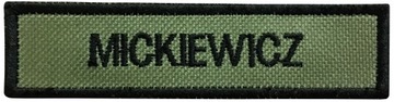 NASZYWKA nazwisko IMIĘ patch imiennik name KHAKI