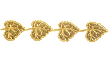 Aplikacje liść duży 3x3cm 25szt/1mb ZŁOTO/SREBRO
