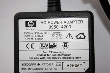 БЛОК ПИТАНИЯ HP 0950-4203 300 мА 32 В 250 мА 15 В 530 мА