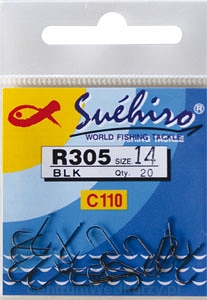 Milo haczyki Suehiro R 305 BLK czarne nr 20 20szt