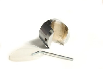 CHROM CHROMOWANY ZEGAREK + TERMOMETR NA KIEROWNICĘ MOTOCYKLOWY METALOWY