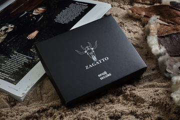 Portfel męski skórzany czarny elegancki klasyczny portfel RFID ZAGATTO