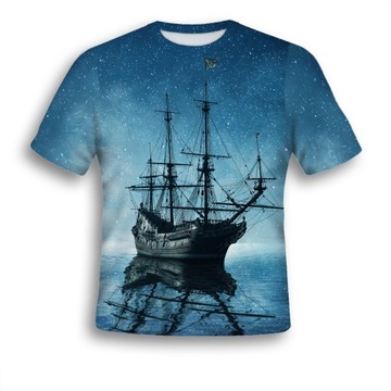 KOSZULKA FULLPRINT T-shirt ŻAGLOWIEC L MODNA PL