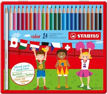 Kredki ołówkowe Stabilo Color 24 kol pudełko metal