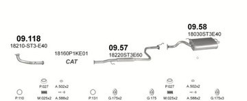 Концевой глушитель Honda Civic 1.4+1.5+1.6 95-01