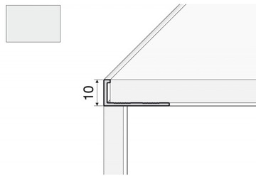 Listwa krawędziowa A51 - 100cm/10mm ALUMINIUM