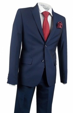 MODNY GRANATOWY GARNITUR R54/96/188 SLIMFIT TK260