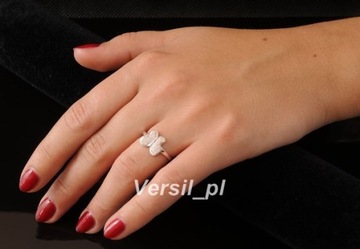 Butterfly Butterfly Versil Ring с стразами циркона серебро 0,925