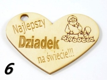 BRELOK zawieszka MAGNES dziadek WZORY serce