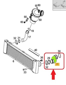 ШЛАНГ ТУРБОИНТЕРКУЛЕРА MERCEDES VITO 2.2 CDI