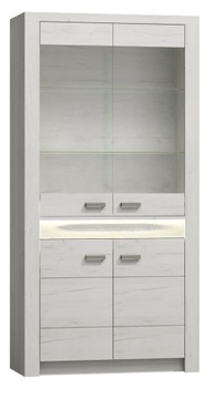 Witryna szklana 96 cm craft biały stylowa IN-3
