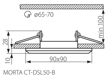 Kanlux Morta CT-DSL50-B Gx5.3 точечный светильник 10 Вт 12 В AC/DC