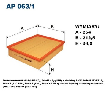 FILTR VZDUCHU FILTRON AP 063/1