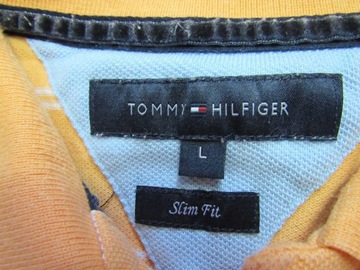 Tommy Hilfiger DENIM SLIM FIT ORANGE POLO PASKI/ M